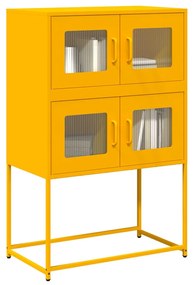 vidaXL Highboard Μουστάρδα κίτρινη 68x39x107 cm Χάλυβας