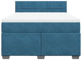 ΚΡΕΒΑΤΙ BOXSPRING ΜΕ ΣΤΡΩΜΑ ΣΚΟΥΡΟ ΜΠΛΕ 140X200 ΕΚ. ΒΕΛΟΥΔΙΝΟ 3286334