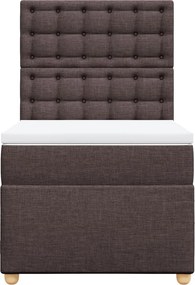 vidaXL Κρεβάτι Boxspring με Στρώμα Σκούρο Καφέ 80x200 εκ. Υφασμάτινο