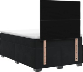 vidaXL Κρεβάτι box spring με στρώμα Μαύρο 120 x 200 cm Βελούδο