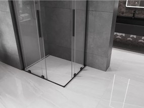 Mexen Velar L Διπλή συρόμενη καμπίνα ντους 100 x 90 cm, διάφανη, μαύρη