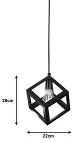 Φωτιστικό οροφής Kibe μαύρο μέταλλο 22x28εκ 22x22x28 εκ.