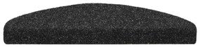 Πατάκια Σκάλας Αυτοκόλλητα 15 τεμ Μαύρα 65x21x4εκ. Βελονιασμένο - Μαύρο