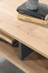 Τραπεζάκι Σαλονιού Sapphire Δρυς / Ανθρακί SISAS 100x56x20