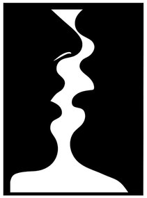 Διακοσμητικό Τοίχου Kissing Moment 891TNL1991 50x0,15x70cm Black Wallity Metal
