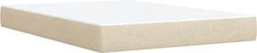 vidaXL Κρεβάτι Boxspring με Στρώμα Κρεμ 140x190 εκ. Υφασμάτινο