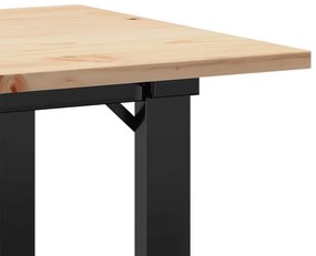 vidaXL Τραπεζάκι Σαλονιού Πλαίσιο Ο 80x50x40εκ Μασίφ Πεύκο/Ατσάλι