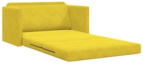 vidaXL Καναπές Δαπέδου 2 σε 1 Κίτρινος 124x204x61 εκ Βελούδο