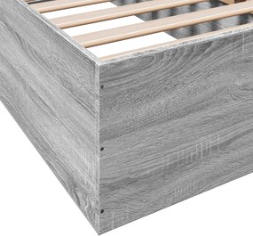 vidaXL Κρεβάτι δαπέδου Γκρι Sonoma 80 x 200 cm Επεξεργασμένο Ξύλο