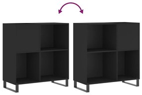 vidaXL Δισκοθήκη Μαύρη 84,5 x 38 x 89 εκ. από Επεξεργασμένο Ξύλο