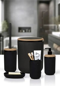 Stewehome Σετ μπάνιου 5 τεμαχίων στρογγυλό με ραβδώσεις σε σπασμένο λευκό