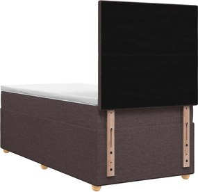 vidaXL Κρεβάτι box spring με στρώμα Σκούρο Καφέ 80 x 200 cm Ύφασμα