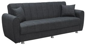 SYDNEY Καναπές – Κρεβάτι με Αποθηκευτικό Χώρο, 3Θέσιος Ύφασμα Σκούρο Γκρι  Sofa:210x80x75 Bed:180x100cm [-Γκρι Σκούρο-] [-Ύφασμα-] Ε9933,4