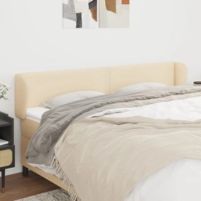 Κεφαλάρι με Πτερύγια Κρεμ 163x23x78/88 εκ. Υφασμάτινο 3117015