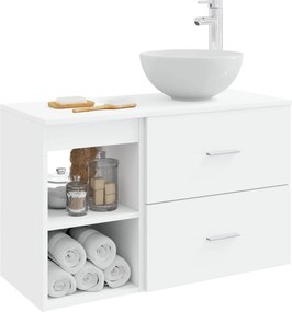 vidaXL Σετ Επίπλων Μπάνιου 2 pcs Λευκό Επεξεργασμένο Ξύλο