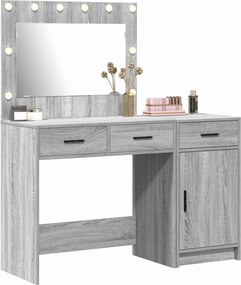vidaXL Τραπέζι περιποίησης με συρτάρι 2 pcs Γκρι Επεξεργασμένο ξύλο