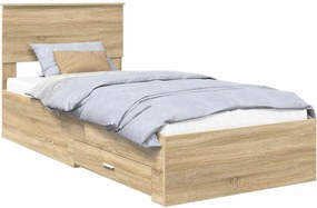 vidaXL Σκελετός Κρεβατιού Δρύς Sonoma 90 x 200 cm Επεξεργασμένο Ξύλο