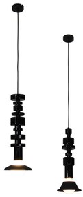 Φωτιστικό Οροφής  HL-3549-1 GABRIEL BLACK PENDANT - Ξύλο - 77-3848