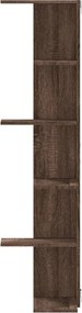 vidaXL Γωνιακή Ραφιέρα Τοίχου Καφέ Δρυς 36,5x36,5x140 εκ. Επεξ. Ξύλο