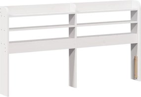 vidaXL Πλαίσιο Κρεβατιού Κεφαλάρι Λευκό 150x200εκ Μασίφ Πεύκο