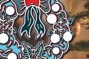 Σετ των 3 Intra απο ξύλο plywood 3mm-4mm πάχος Τρισδιάστατα χριστουγεννιάτικα στολίδια καλωσορίσματος Δίασταση 8x8 cm INTRAFABR-36616722