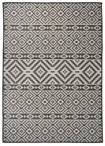 vidaXL Χαλί Εξωτερικού Χώρου με Επίπεδη Ύφανση Μαύρο Ριγέ 120x170 εκ.