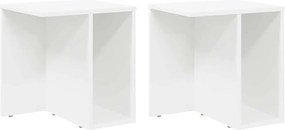 vidaXL End Table 2 pcs Λευκό 37 x 32 x 40 εκ Επεξεργασμένο ξύλο