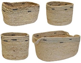 Καλάθι (Σετ 4Τμχ) 00.06.67423 Φ19x14/22x15x10/Φ26x15/35x25x15cm Ecru Mat