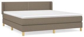 vidaXL Κρεβάτι Boxspring με Στρώμα Taupe 180x200 εκ. Υφασμάτινο