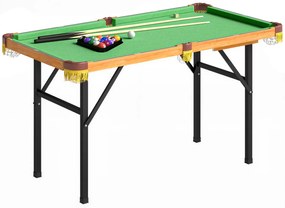 SPORTNOW Αναδιπλούμενο τραπέζι μπιλιάρδου, μίνι τραπέζι μπιλιάρδου, 2 στέκες, 16 μπάλες, τρίγωνο, βούρτσα, πράσινο