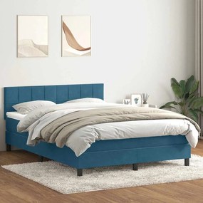 ΚΡΕΒΑΤΙ BOXSPRING ΜΕ ΣΤΡΩΜΑ ΣΚΟΥΡΟ ΜΠΛΕ 140X210 ΕΚ. ΒΕΛΟΥΔΙΝΟ 3316213