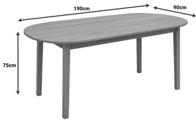Τραπέζι Skyl  teak ξύλο σε φυσική απόχρωση 190x90x75εκ
