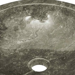 vidaXL Νιπτήρας Γκρι Ø40x12 εκ. Μαρμάρινος