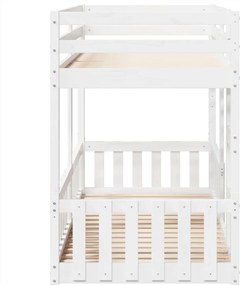 vidaXL Κουκέτα Λευκό 80x200 εκ. από Μασίφ Ξύλο Πεύκου