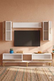Stewehome Σετ μοντέρνας τηλεοπτικής μονάδας μελαμίνης με ντουλάπια 150x30x41 cm