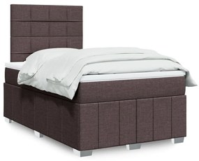 Κρεβάτι Boxspring με Στρώμα Σκούρο Καφέ 120x190 εκ Υφασμάτινο 3291610