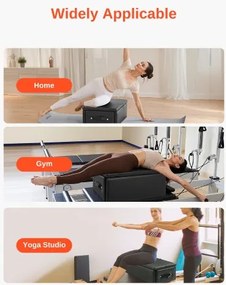 VEVOR Pilates Box for Reformer Pilates Equipment Accessory for Exercises Black