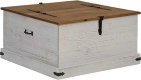 vidaXL Σεντούκι αποθήκευσης HALDEN Λευκό 91x91x47 cm Στερεό ξύλο πεύκο