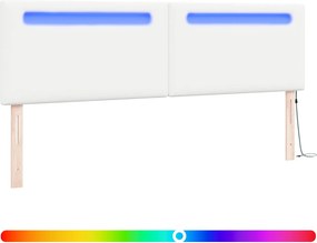 vidaXL LED κεφαλάρι Λευκό 180 cm Τεχνητό Δέρμα