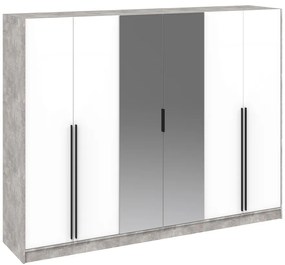 Εξάφυλλη Ντουλάπα SELORA Σκυρόλευκο 270x60x210