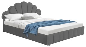 Intrahome Κρεβάτι Wardie Intrahome βελούδο ανθρακί με αποθηκευτικό χώρο 160x200εκ | SKU: INTRAPA-345111126
