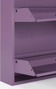 Stewehome Σετ 3 τεμαχίων μεταλλική παπουτσοθήκη Μωβ 50x15x103 cm