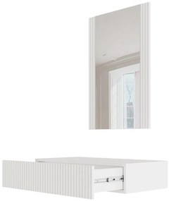 PAFOS vanity table ( hanging ) and mirror white/white DIOMMI CAMA-PAFOS-TOALETKA-BI/BI