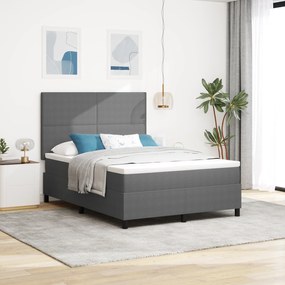 vidaXL Κρεβάτι Box Spring με Στρώμα Γκρι 140x200 εκ. Ύφασμα Καναπέ