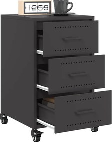 vidaXL Κομοδίνο Μαύρο 36x39x59 εκ. από Χάλυβα