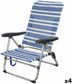 πτυσσόμενη καρέκλα Aktive Mykonos Ριγέ 47 x 85 x 50 cm (4 Μονάδες)