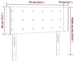 vidaXL Κεφαλάρι Κρεβατιού LED Μαύρο 93x16x78/88 εκ. Συνθετ. Δέρμα