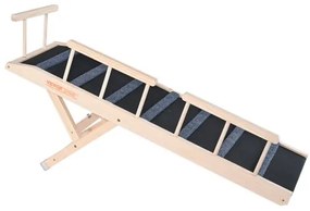 VEVOR Dog Ramp, Folding Pet Ramp for Bed, Adjustable Dog Ramp for Small, Large, Old Dogs &amp; Cats, Wooden Pet Ramp with 47.2&quot; Long Ramp, Adjustable from 13.8&quot; to 27.6&quot;, Suitable for Couch, Sofa, Car