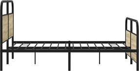 vidaXL Σκελετός Κρεβ. Χωρίς Στρώμα Sonoma Δρυς 150x200 εκ. Μεταλλικό