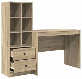 vidaXL Γραφείο με αποθηκευτικό χώρο με συρτάρι 2 pcs Δρύς Sonoma